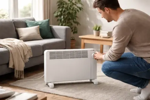 Direkt wirkende Stromheizung im Wohnraum mit sofortiger Wärmeabgabe