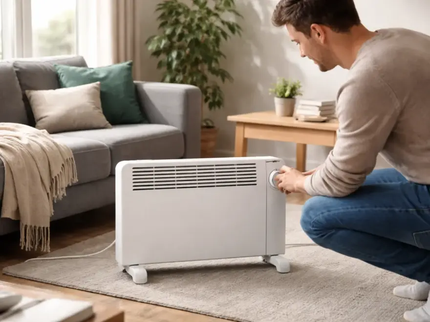 Direkt wirkende Stromheizung im Wohnraum mit sofortiger Wärmeabgabe