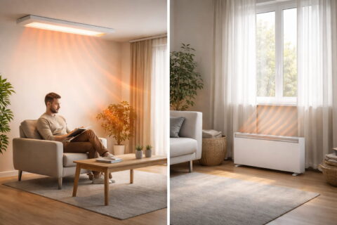 Infrarotheizung und Konvektor im Vergleich – Strahlungswärme vs. Konvektionswärme im Wohnzimmer